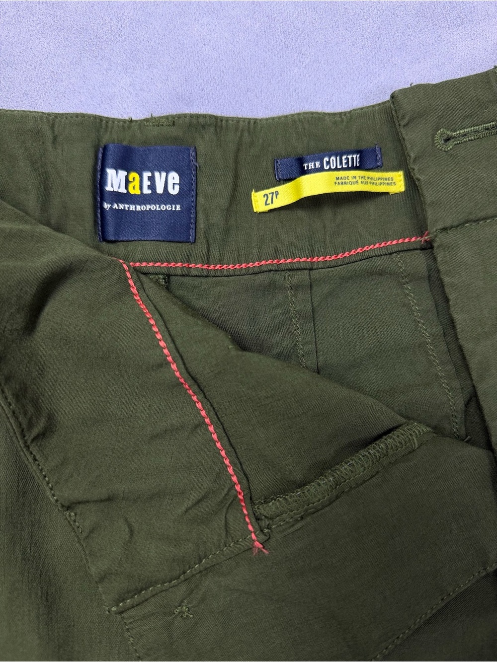 Maeve The Colette Women’s Olive Cropped Wide Leg Pants - Picture 2 of 8